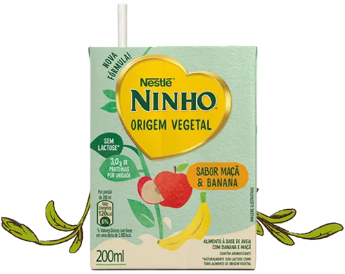 Embalagem de NINHO® Forti+ Origem Vegetal Maçã e Banana
