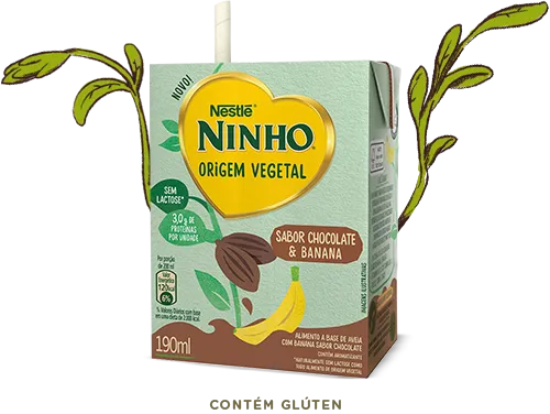 Embalagem de NINHO® Origem Vegetal Chocolate e Banana