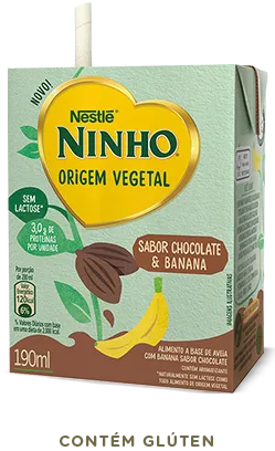 Embalagem de 190ml de NINHO® Origem Vegetal Chocolate e Banana